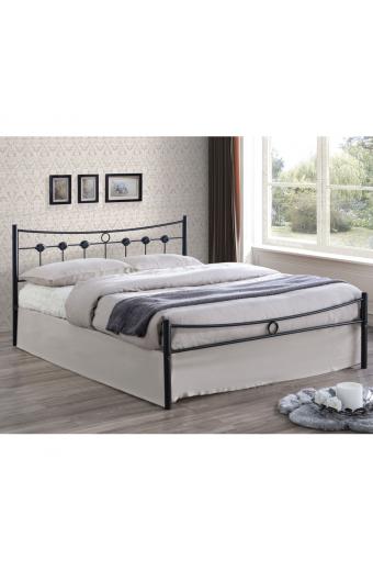 DUGAN Κρεβάτι Διπλό, για Στρώμα 140x190cm, Μέταλλο Βαφή Μαύρo - 145x195x83cm
