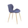LILIAN Καρέκλα Μέταλλο Βαφή Φυσικό / Ύφασμα Μπλε