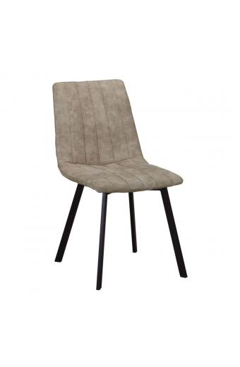 BETTY Καρέκλα Μέταλλο Βαφή Μαύρο, Ύφασμα Suede Μπεζ - 45x60x87cm