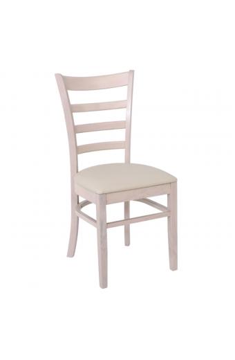NATURALE Καρέκλα White Wash, Pu Εκρού - 42x50x91cm