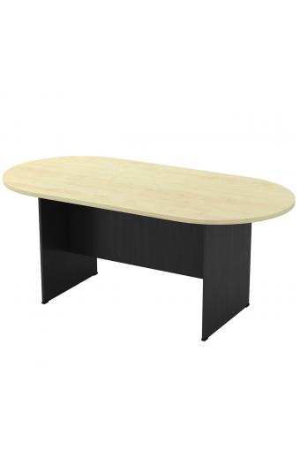 ΣΥΝΕΔΡΙΟΥ-A Τραπέζι Οβάλ Απόχρωση Dark Grey - Beech - 180x90x75cm