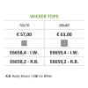 WICKER TOP Επιφάνεια Τραπεζιού Alu/Wicker Ice White/Γυαλί - 70x70cm