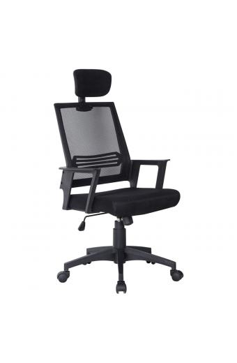 BF2008 Πολυθρόνα Γραφείου Διευθυντή - Mesh Μαύρο - 59x63x111/121cm