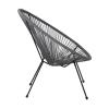 ACAPULCO Πολυθρόνα Μέταλλο Βαφή Μαύρο, Rattan Γκρι - 73x76x89cm