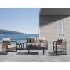 CITY Living Set Σαλόνι Καθιστικό Κήπου - Βεράντας Alu Ανθρακί - Μπεζ - Τραπ+2θέσιο+2 Πολυθρ+Βοηθ.τραπ