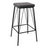 PANTON Σκαμπό BAR, Μέταλλο Βαφή Μαύρο, PU Απόχρωση Vintage Grey - 43x43x76cm