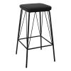 PANTON Σκαμπό BAR, Μέταλλο Βαφή Μαύρο, PU Απόχρωση Vintage Black - 43x43x76cm