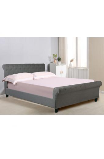 HARMONY Κρεβάτι Διπλό για Στρώμα 160x200cm, Ύφασμα Γκρι - 169x240x104cm