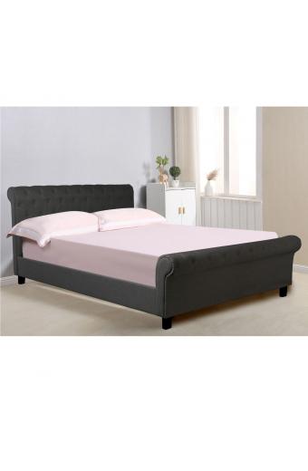 HARMONY Κρεβάτι Διπλό για Στρώμα 160x200cm, Ύφασμα Ανθρακί - 169x240x104cm