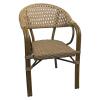 VEGERA Rattan Πολυθρόνα Dining Αλουμίνιο Φυσικό, Wicker Φυσικό, Στοιβαζόμενη