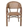 VEGERA Rattan Πολυθρόνα Dining Αλουμίνιο Φυσικό, Wicker Φυσικό, Στοιβαζόμενη