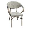 COSTA Πολυθρόνα Dining Αλουμινίου, Απόχρωση Antique Grey - Textilene Μπεζ - 58x57x83cm