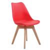 MARTIN Καρέκλα Ξύλο, PP Κόκκινο Μονταρισμένη Ταπετσαρία