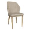 DELUX Καρέκλα Μέταλλο Βαφή Φυσικό, Linen PU Μπέζ