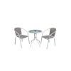 BALENO Set Κήπου -  Βεράντας : Τραπέζι + 2 Πολυθρόνες Μέταλλο Άσπρο - Textilene Cappuccino