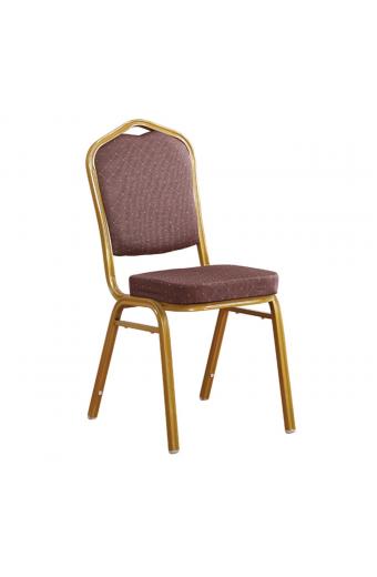 HILTON Καρέκλα Μέταλλο Βαφή Gold, Ύφασμα Καφέ - 44x55x93cm