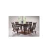 DEBBY Set Τραπεζαρία Σαλονιού Ξύλινη: Τραπέζι + 6 Καρέκλες Σκούρο Καρυδί -Ύφασμα Καφέ