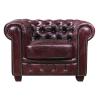 CHESTERFIELD Birmingham Πολυθρόνα Σαλονιού Καθιστικού, Δέρμα Antique Red - 103x92x72cm