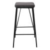 PANTON Σκαμπό BAR, Μέταλλο Βαφή Μαύρο, PU Απόχρωση Vintage Grey - 43x43x76cm