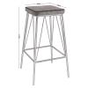 PANTON Σκαμπό BAR, Μέταλλο Βαφή Μαύρο, PU Απόχρωση Vintage Brown - 43x43x76cm