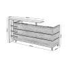 PROLINE Reception - Γραφείο Απόχρωση Καρυδί Δρυς - Μαύρο - 180x75x110cm