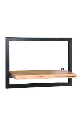 LIZARD Frame Ράφι Μέταλλο Βαφή Μαύρο, Ξύλο Ακακία Φυσικό - 50x25x35cm