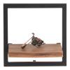 LIZARD Frame Ράφι Μέταλλο Βαφή Μαύρο, Ξύλο Ακακία Φυσικό - 35x25x35cm