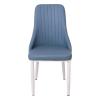 MATTEL Καρέκλα Μέταλλο Βαφή White Wash, Linen PU Μπλε