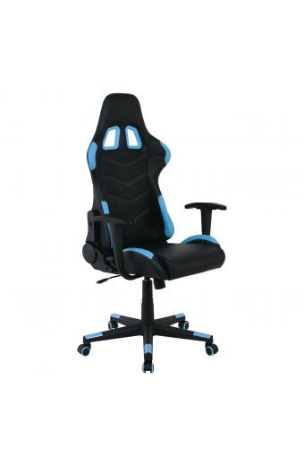 BF9150 Gaming Πολυθρόνα Γραφείου, Ανάκλιση Πλάτης έως 90°, Pu Μαύρο - Μπλε - 67x69x124/134cm