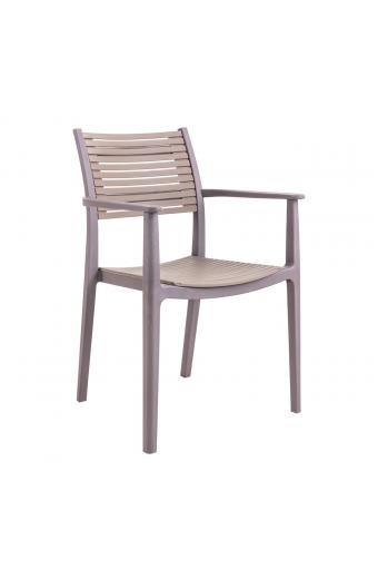 AKRON Πολυθρόνα PP-UV Sand Beige - Tortora - 60x55x85cm