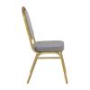 HILTON Καρέκλα Μεταλλική Yellow Gold/Ύφ.Γκρι