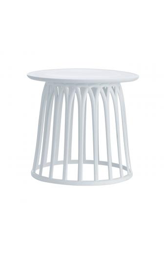 SABA Τραπεζάκι Βοηθητικό PP-UV Άσπρο - Φ50x45cm