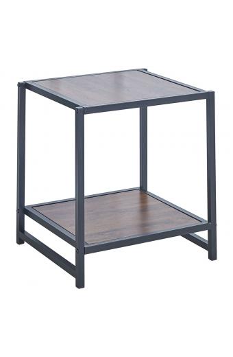 ATOS Κομοδίνο Μέταλλο Βαφή Μαύρο - Mdf Καρυδί - 48x44x50cm