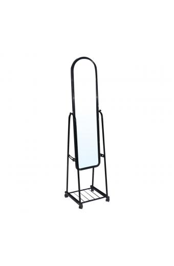 ROLLAND Small Καθρέπτης Δαπέδου, Μέταλλο Βαφή Μαύρο - 37x37x160cm