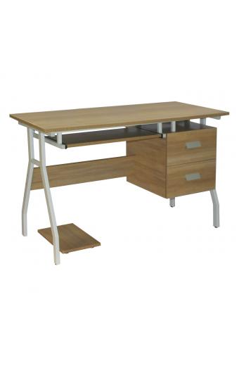 UNIT Γραφείο Η/Υ Μέταλλο Βαφή Άσπρο, Melamine Απόχρωση Sonoma - 120x60x73cm