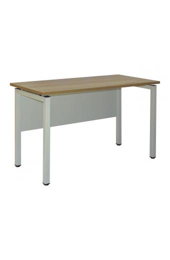 UNIT Γραφείο Μέταλλο Βαφή Άσπρο, Melamine Απόχρωση Sonoma - 120x60x75cm