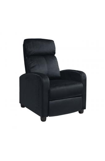 PORTER Πολυθρόνα Relax Σαλονιού - Καθιστικού Μαύρο Velure - 68x86x99cm