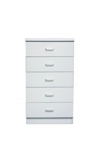 DRAWER Συρταριέρα με 5 Συρτάρια, Απόχρωση Άσπρο - 60x40x97cm