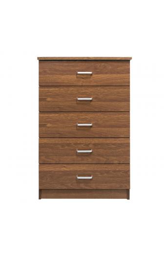 DRAWER Συρταριέρα με 5 Συρτάρια, Απόχρωση Καρυδί - 60x40x97cm