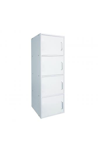 CLOSET Ντουλάπι Βοηθητικό Τετράφυλλο, Απόχρωση Άσπρο - 42x30x106cm