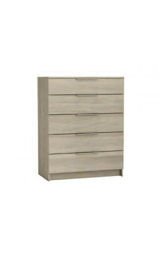 DRAWER Συρταριέρα με 5 Συρτάρια, Απόχρωση Sonoma - 80x40x102cm