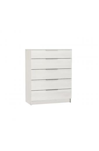 DRAWER Συρταριέρα με 5 Συρτάρια, Απόχρωση Άσπρο - 80x40x102cm