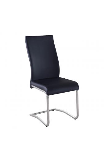 BENSON Καρέκλα Μέταλλο Χρώμιο, PVC Μαύρο - 43x58x98cm