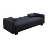 KELSO Καναπές - Κρεβάτι με Αποθηκευτικό Χώρο, 3Θέσιος, Ύφασμα Μαύρο