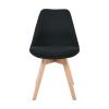 MARTIN Καρέκλα Οξιά Φυσικό, Ύφασμα Μαύρο, Μονταρισμένη Ταπετσαρία