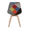 MARTIN Καρέκλα Ξύλο PP, Ύφασμα Patchwork - 49x57x82cm