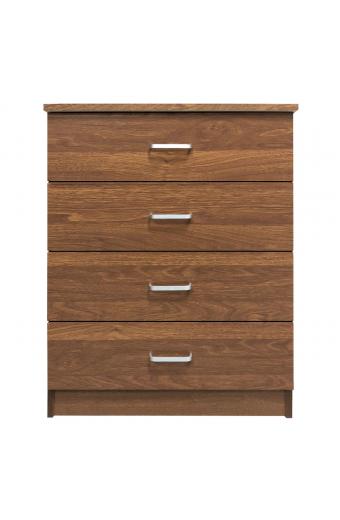 DRAWER Συρταριέρα με 4 Συρτάρια, Απόχρωση Καρυδί - 60x40x80cm