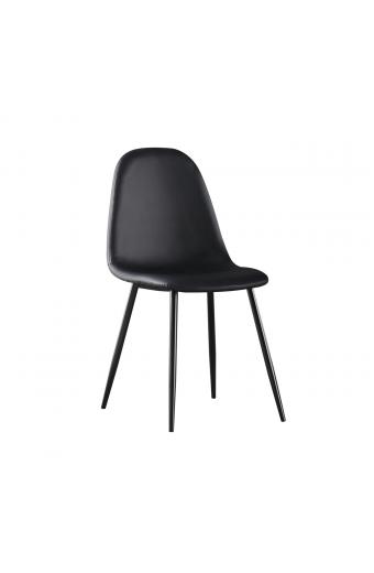 CELINA Καρέκλα Μέταλλο Βαφή Μαύρo, Pvc Μαύρο - 45x54x85cm