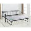 MARIN Set: Daybed (για στρώμα 90x190) + Βοηθητικό Κρεβάτι με Στρώμα 185x85 Μέταλλο Μαύρο - Κρεβάτια:198x97x93+185x85x36cm