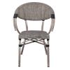 COSTA Πολυθρόνα Dining Αλουμινίου, Απόχρωση Antique Grey - Textilene Μπεζ - 58x57x83cm